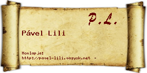 Pável Lili névjegykártya